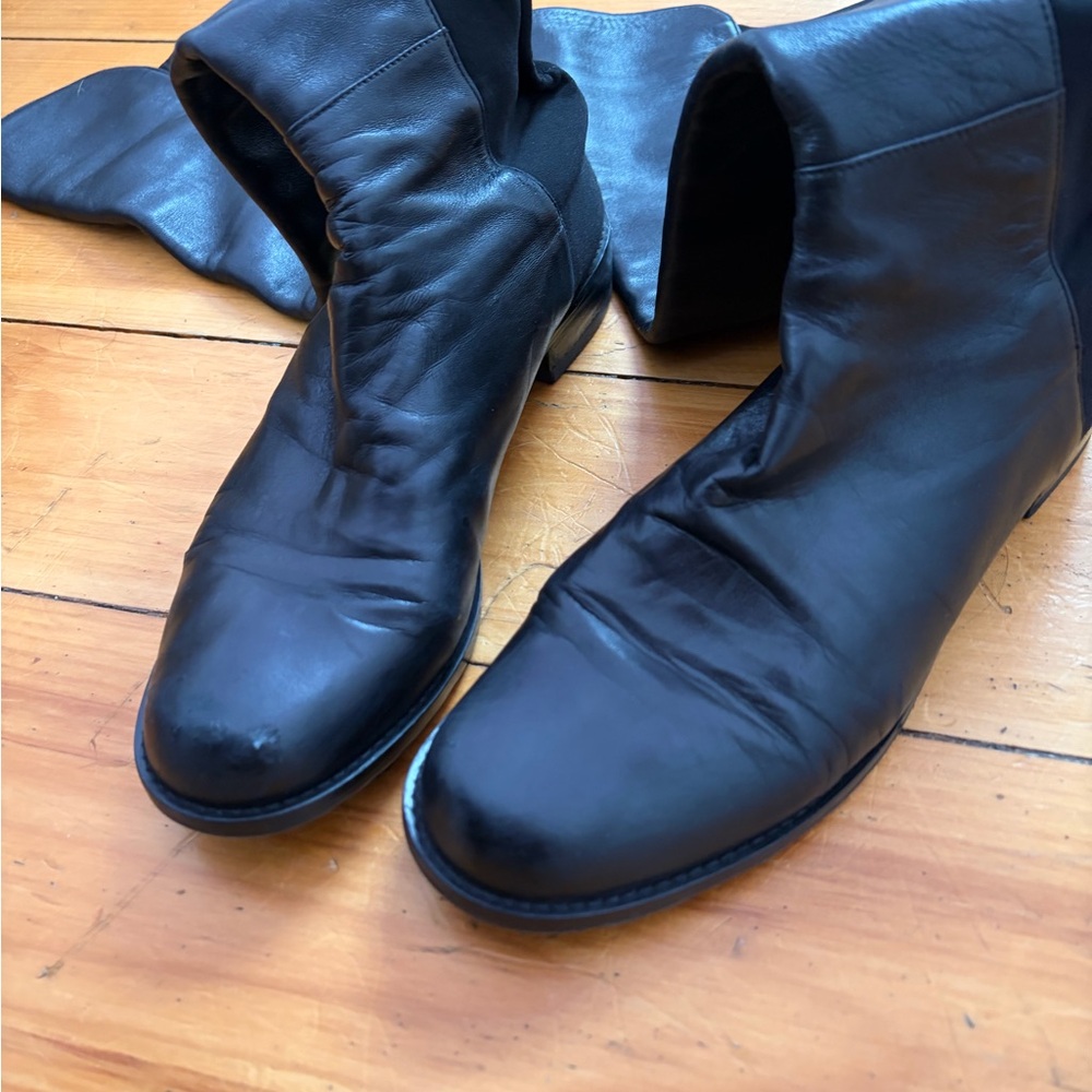 Stuart Weitzman 5050 stretch back OTK Nappa leather microstretch boots size 9 - Picture 5 of 12